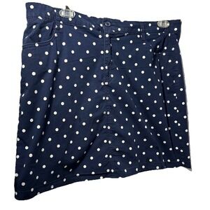 St John's Bay Skort  Blue White Polka Dots Sz 16  Pockets Nautical  Preppy Read!